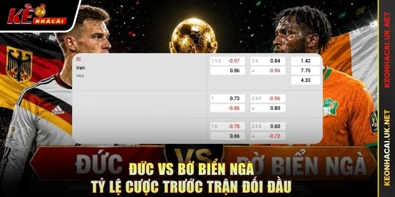 Đức vs Bờ Biển Ngà - tỷ lệ cược trước trận đối đầu